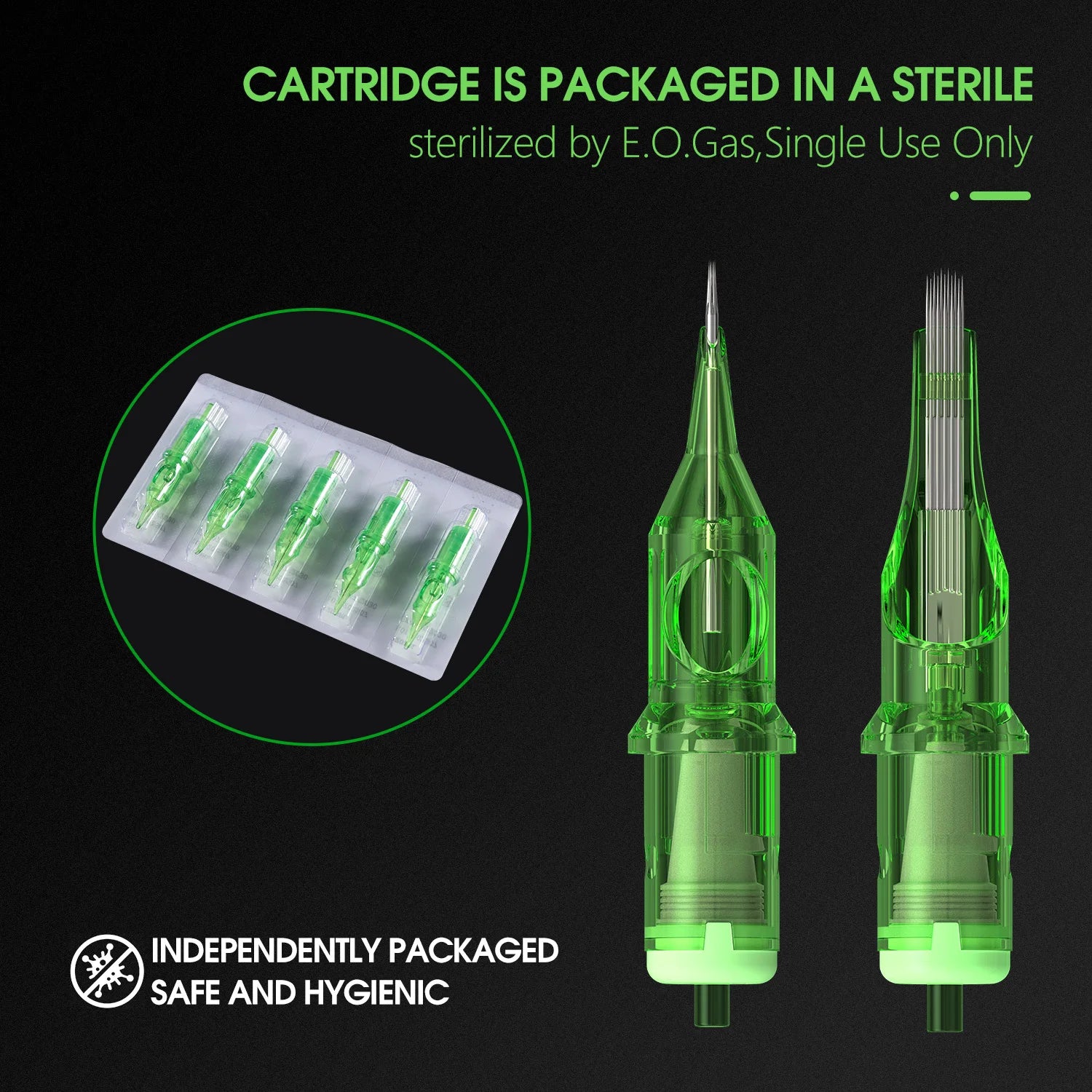 T-Rex 20pcs/Ink Cartridge Tattoo Needle RL RM Disposable Sterilization Safe Tattoo Needle 0.35mm Sterile Tattoo Needle Supply