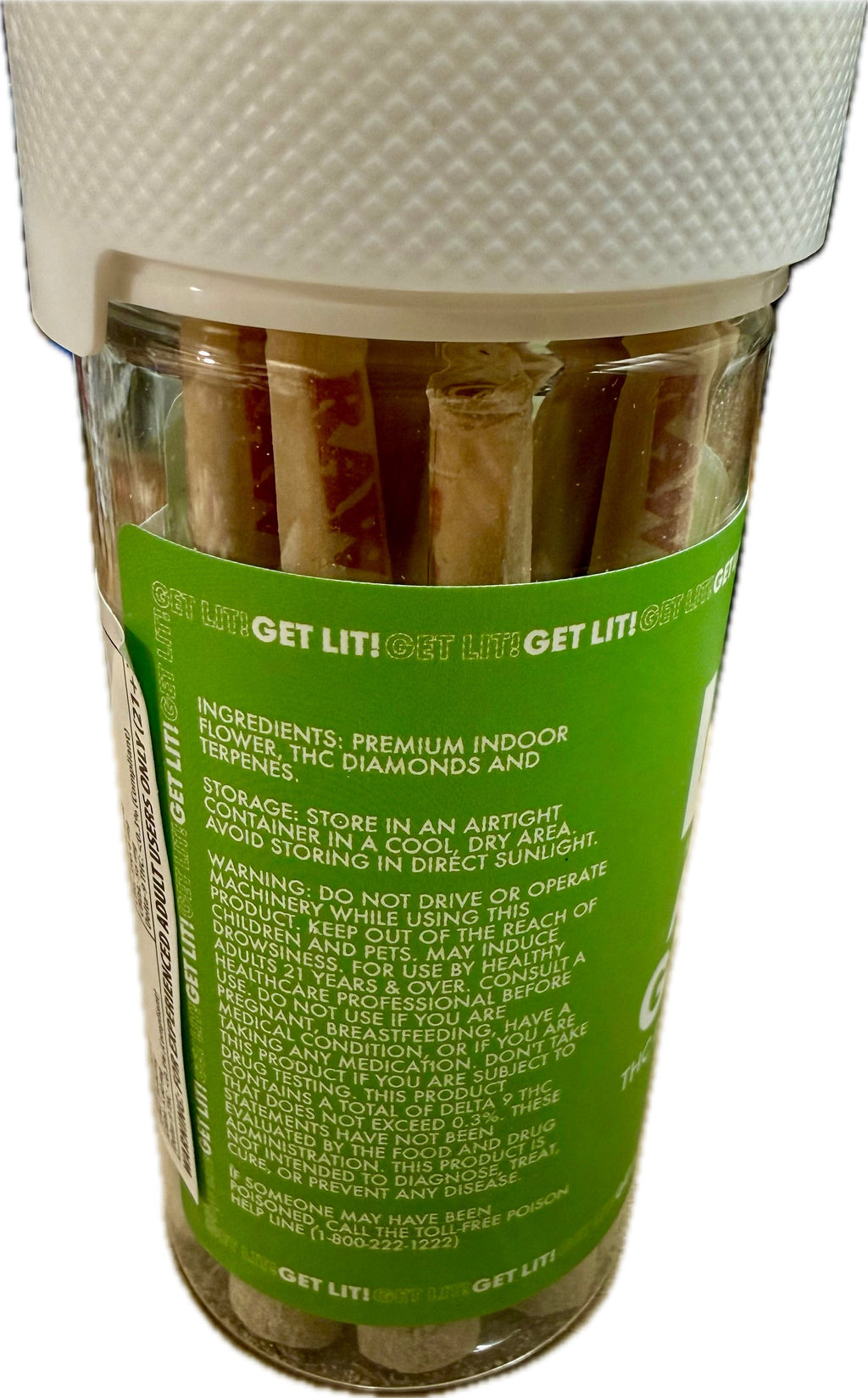 Diamond Lit! THC Liquid Diamonds Pre-Rolls - 2G x 10ct Jar (Hybrid)
