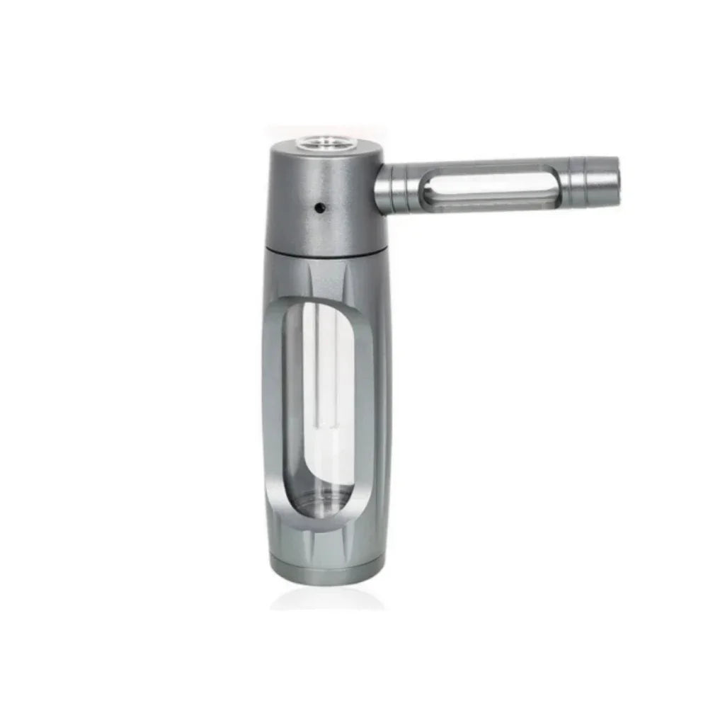 Portable Metal Smoking Pipe with 155mm Glass Bowls Dry Burning Grass Tobacco Pipes Hookah Shisha Pipa for Smoke Accessories