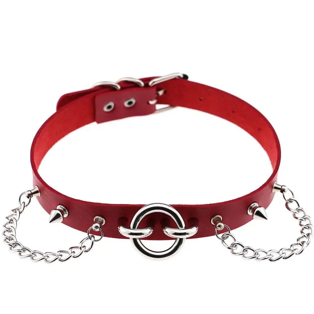 Gothic O-Ring & Chain Choker Collar