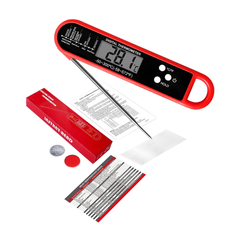 Professional Meat Thermometer Digital, Instant Read With High Accuracy Waterproof & Backlit For Grill, BBQ, Oven, Kitchen