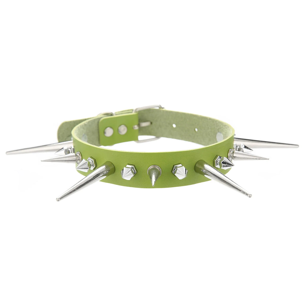 Punk Long Spike Studded Choker Collar