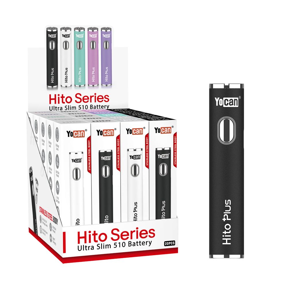 20CT DISPLAY - Yocan Hito & Hito Plus 510 Stick Batteries - 260mAh / 500mAh / Assorted