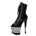 Black Gothic 8-Inch Platform Stiletto Ankle Boots