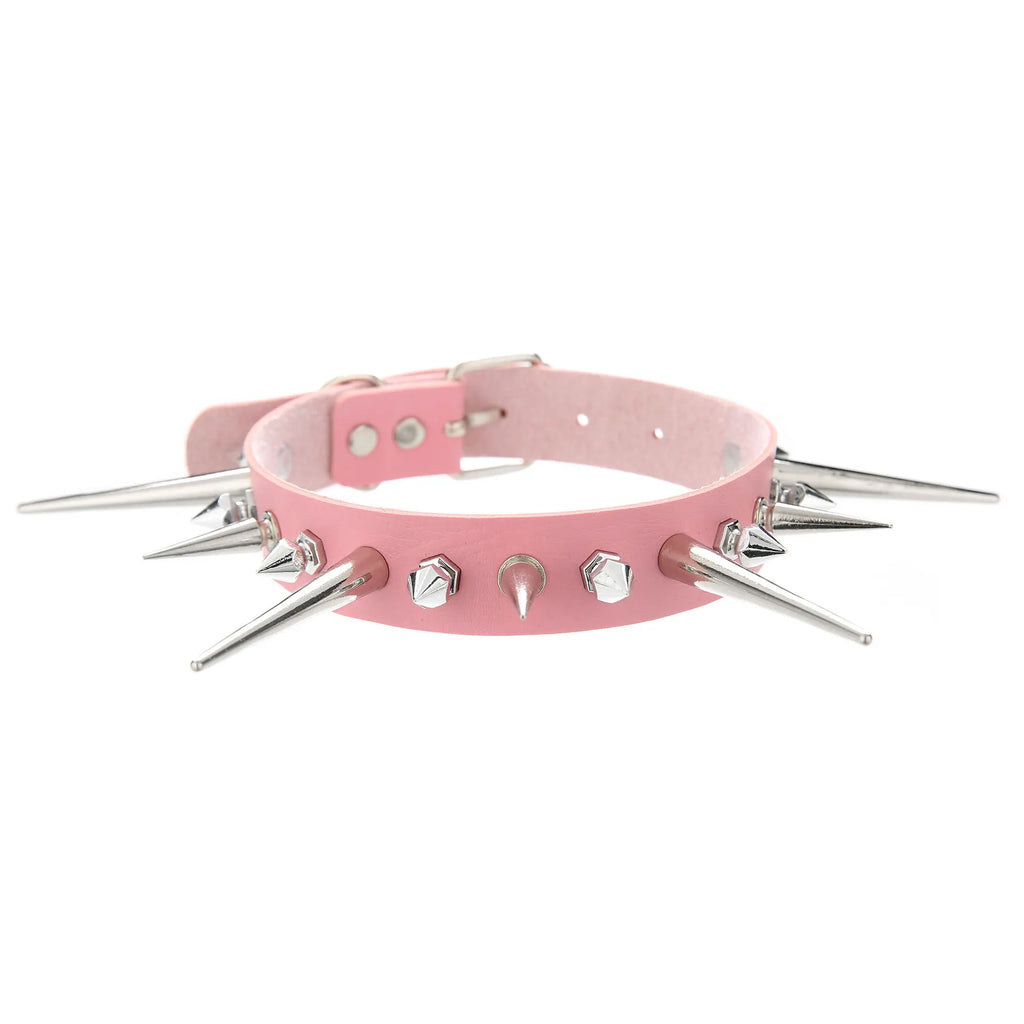 Gothic Punk Long Spike Choker