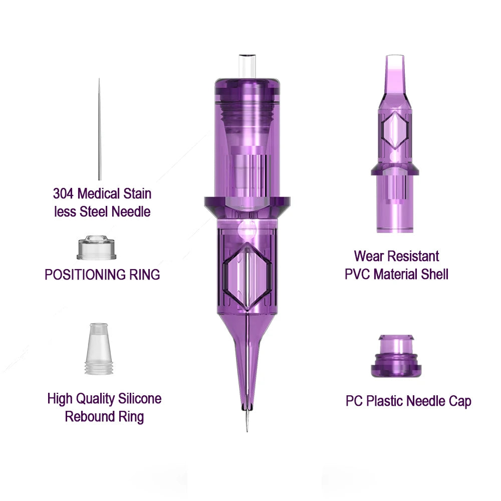 20pcsTB#12 Tattoo Needle Disposable Tattoo Cartridges RL/RS/M1/RM0.35mm Tattoo Needle Permanent Makeup Tattoo Tool with Membrane