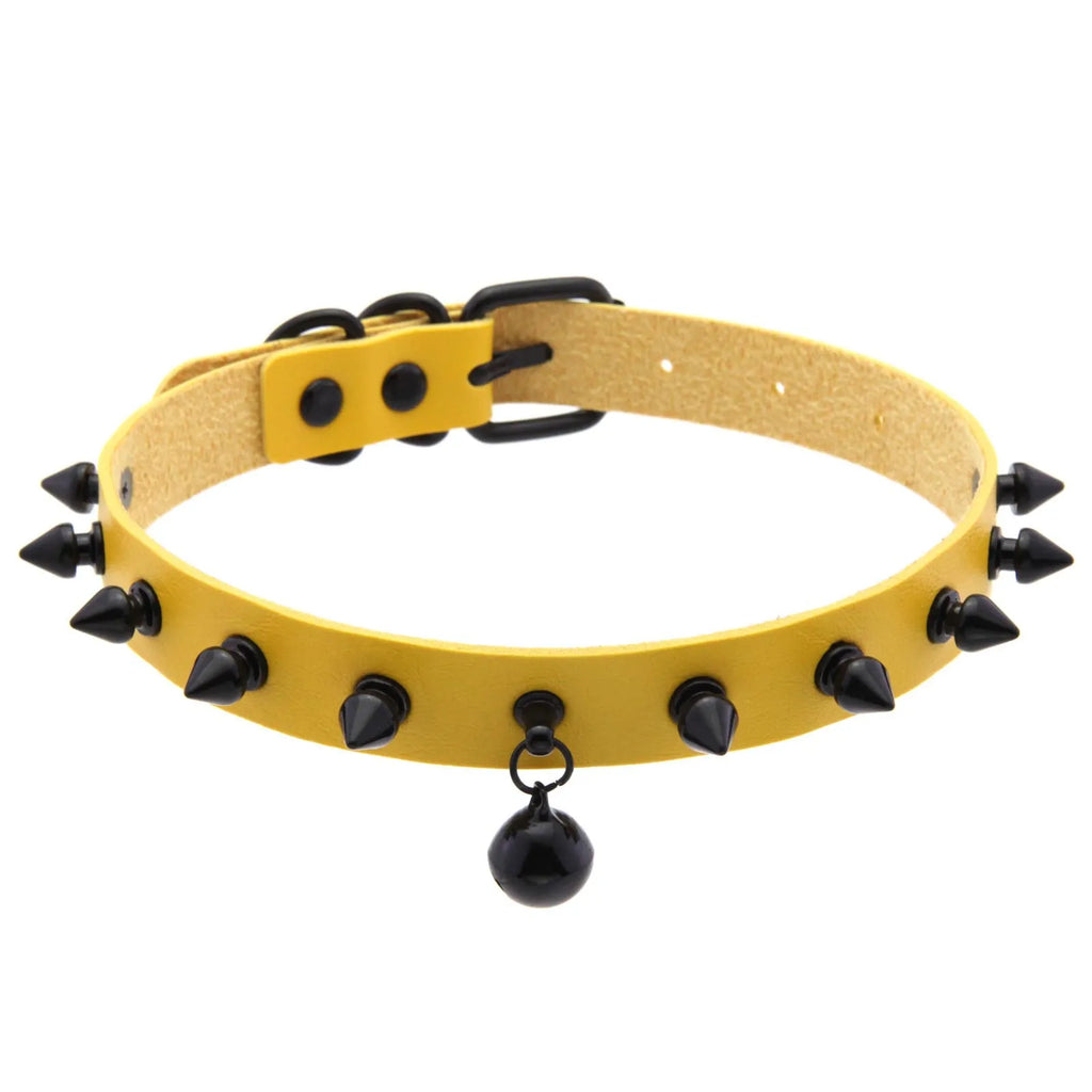 Punk Spiked Bell Choker