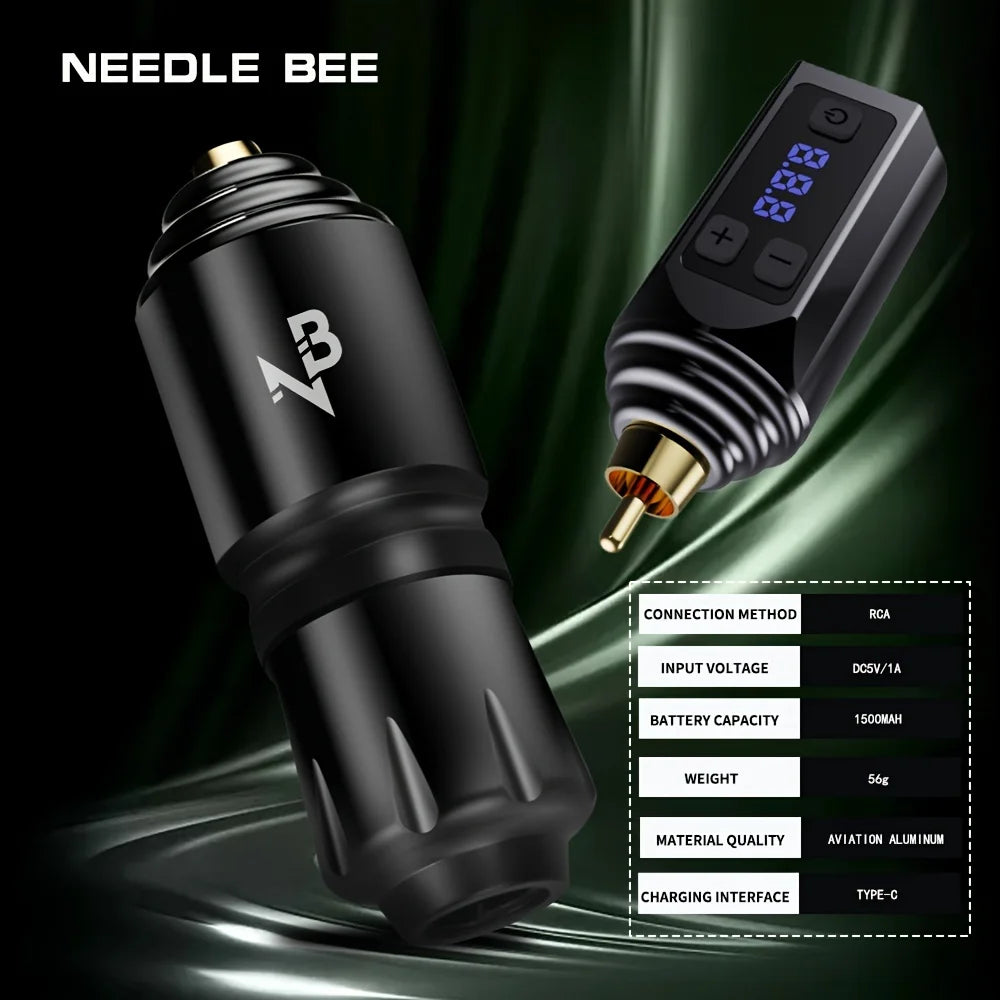 Tattoo Gun Set - Tattoo Pen with 20 Tattoo Needles and Wireless Power Supply, Multifunctional Digital Led Display Tattoo Machine Kit, Artist-Specific Tattoo Tools, Tm-20