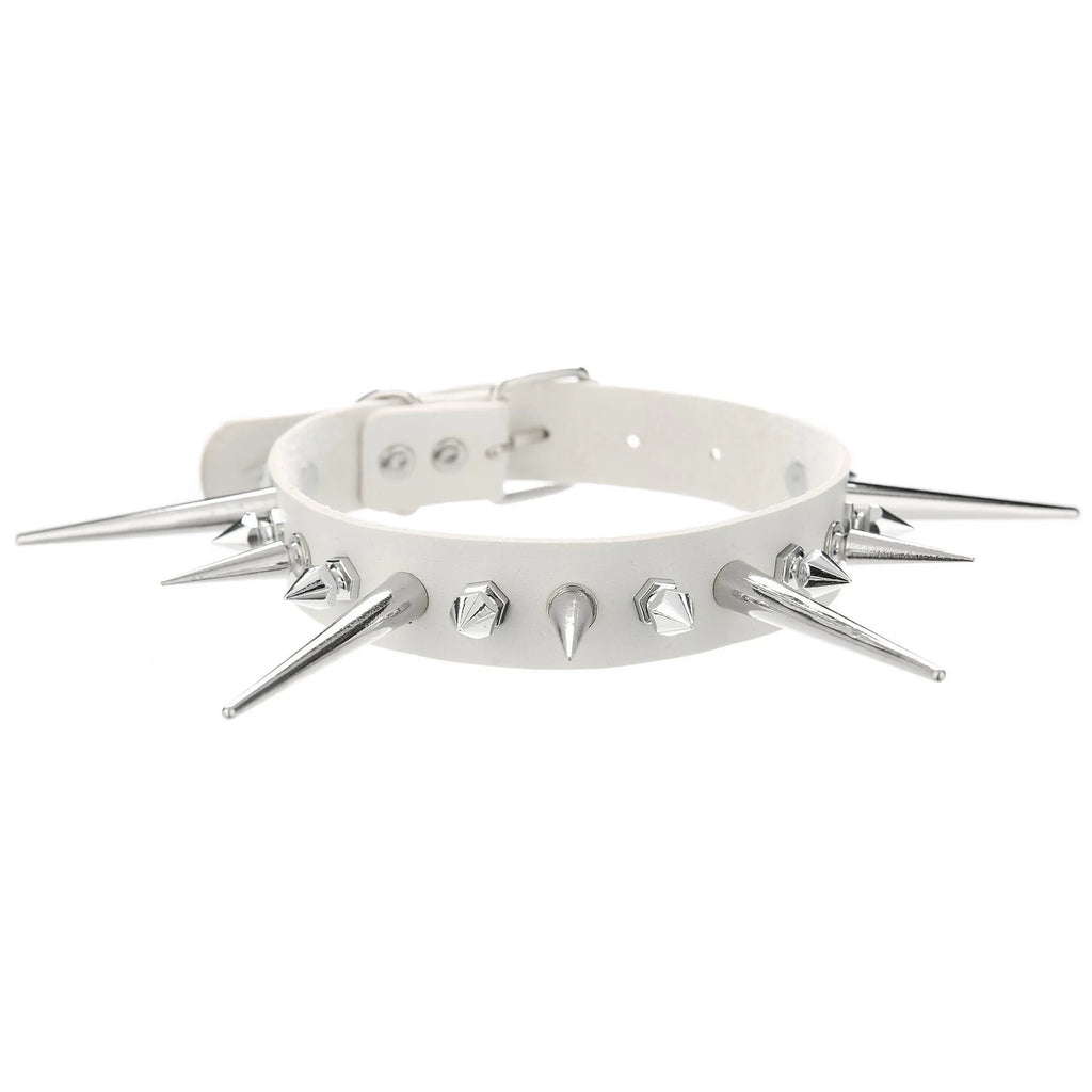 Punk Long Spike Studded Choker Collar
