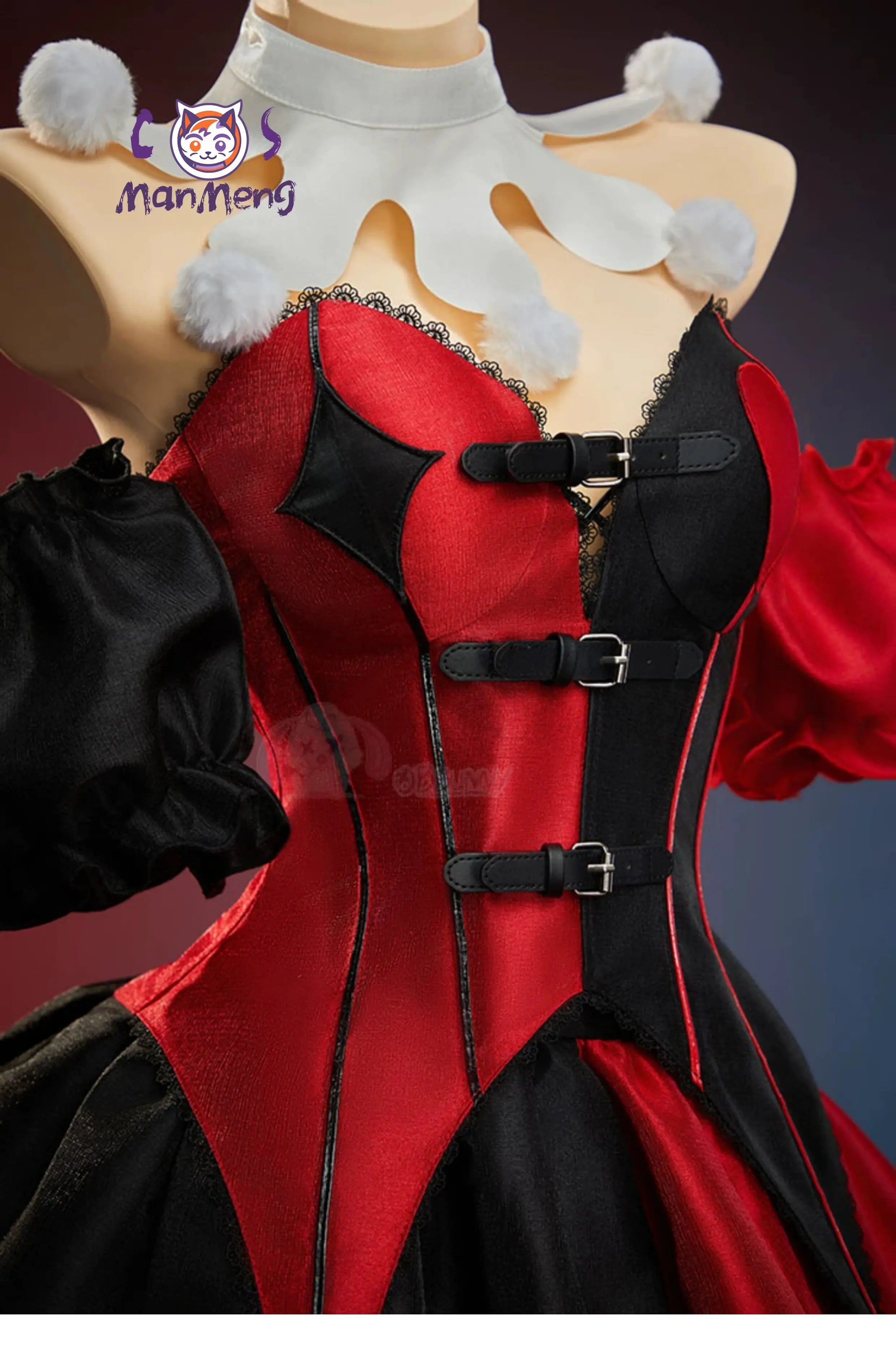 Red & Black Gothic Clown Lolita Cosplay Costume