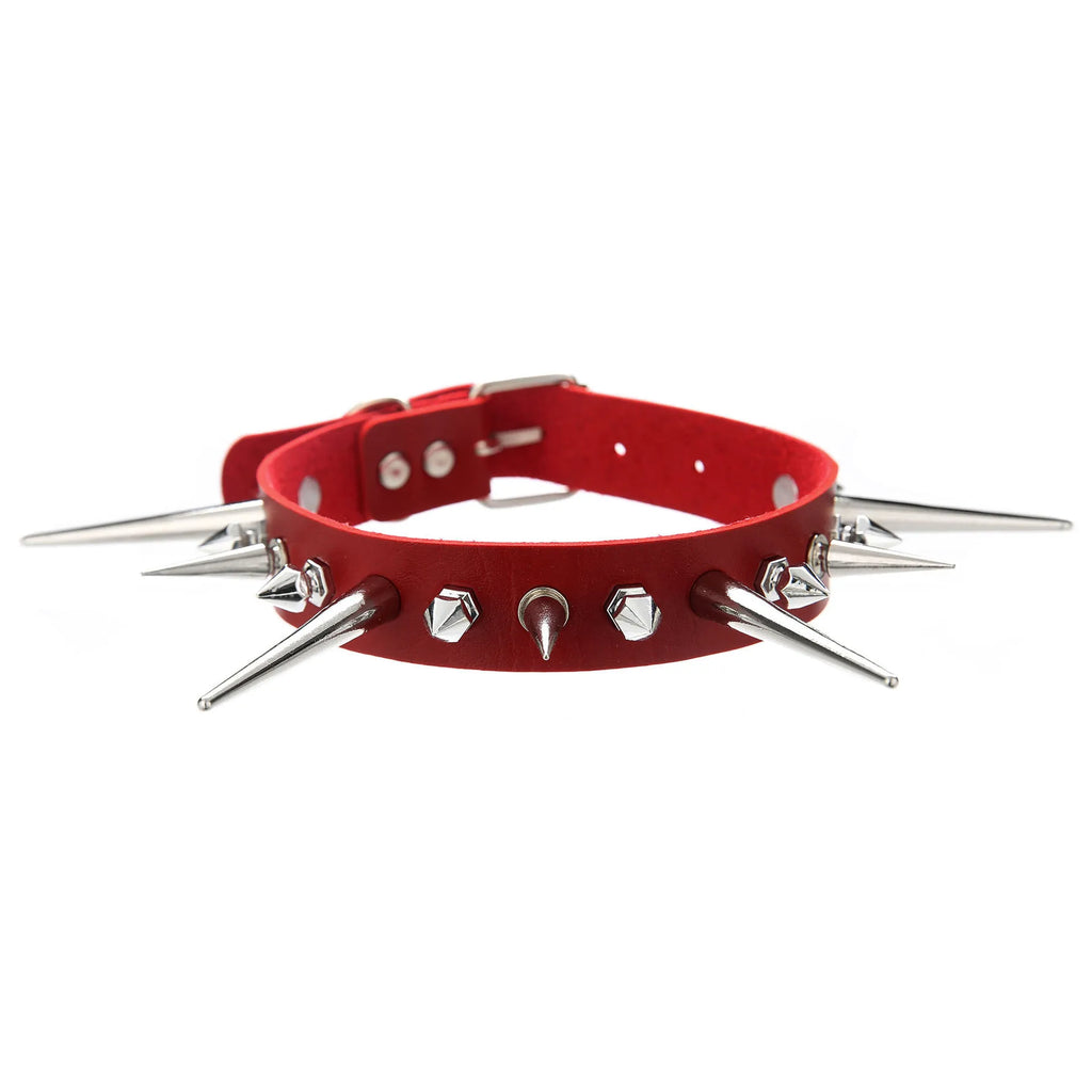 Gothic Punk Long Spike Choker