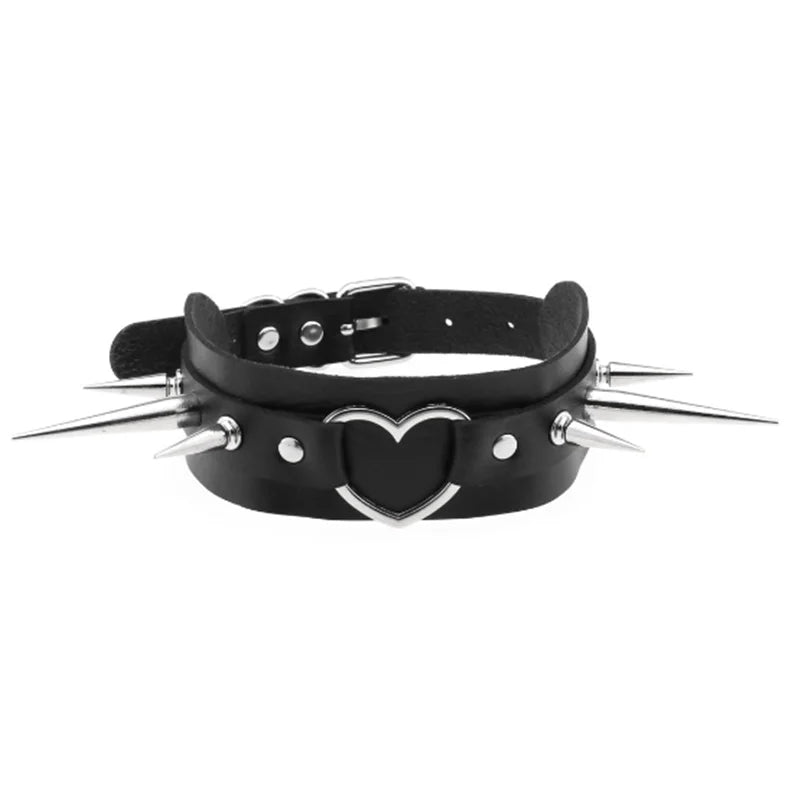 Punk Chain Heart Choker Collar
