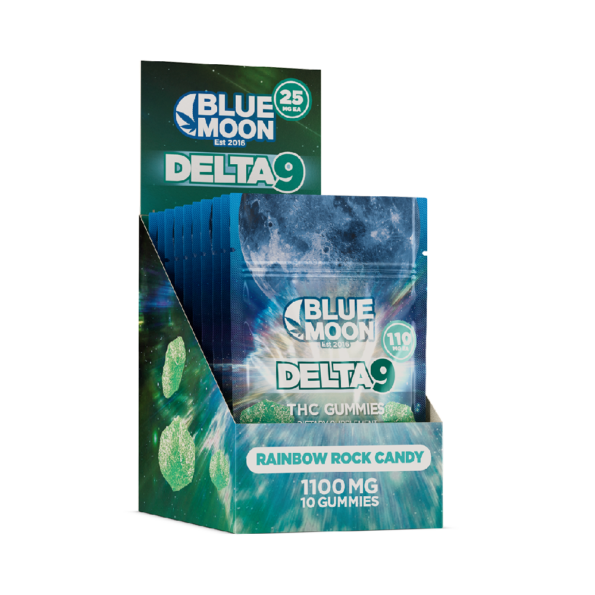 Delta 9 Rainbow Rock Candy Gummies 100mg- 10 Pack