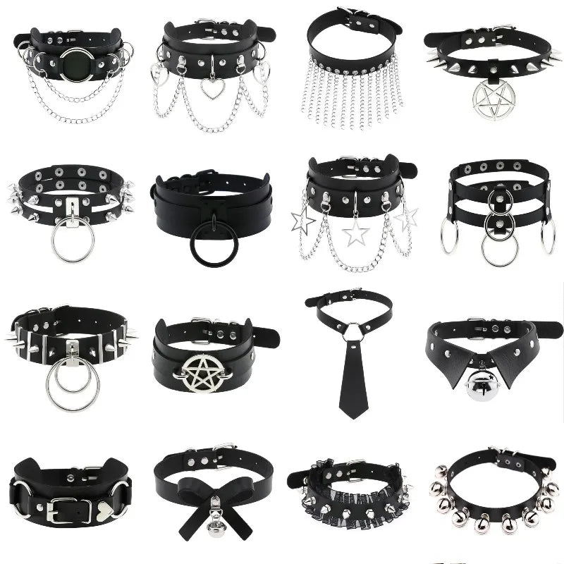 Punk Chain Heart Choker Collar