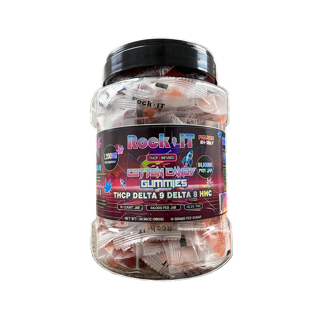 Rock It 1200MG Cotton Candy THCP – Delta 9 – Delta 8 – HHC 2 (ct)
