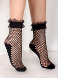 1/2/3/4/5 Pairs Woman Socks Mesh Socks Bow Fishnet Ankle High Lace Fish Net Vintage Short Fashion Summer Girl kawaii Socks 2025