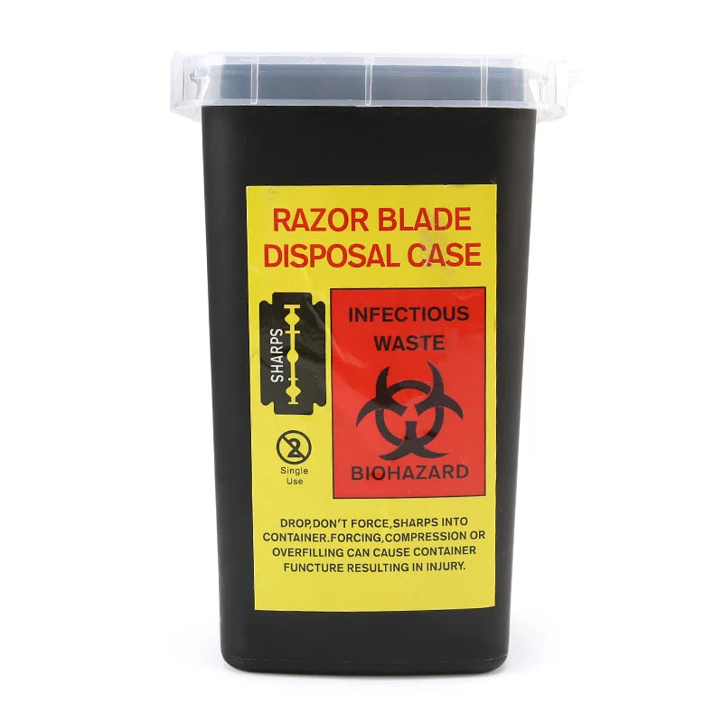 1L Plastic Waste Box Medical Supplies Container Large Capacity Disposable Collect Box Tattoo Needles Blade Recycling Storage Box