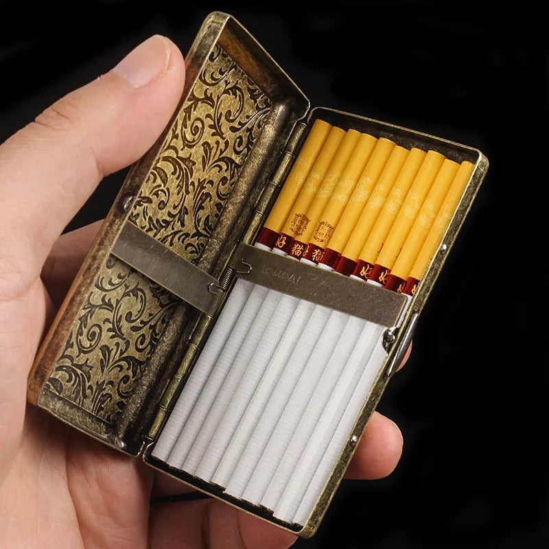Slim Embossed Cigarette Case 20 Sticks Capacity