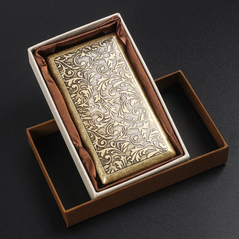 Slim Embossed Cigarette Case 20 Sticks Capacity