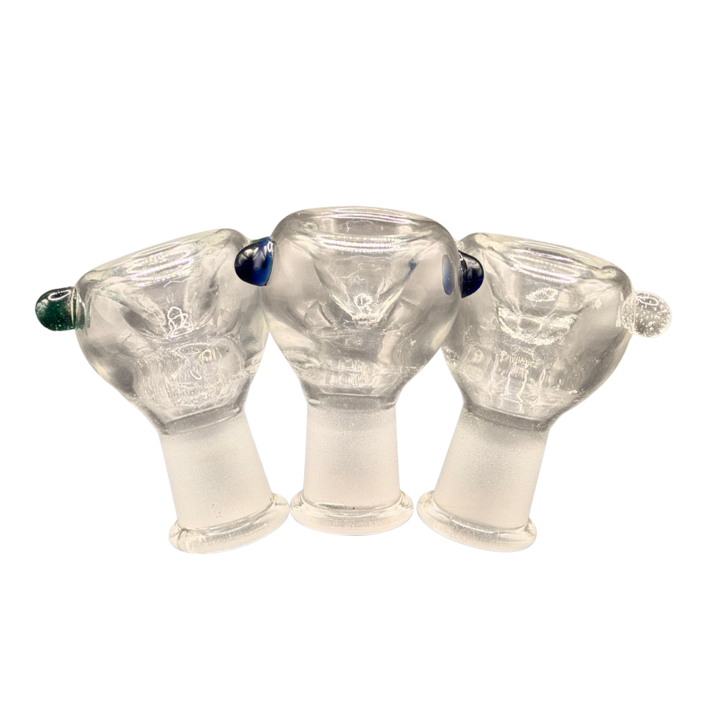 14mm Female Dual-Handle Funnel Glass Bowl – Assorted Colors