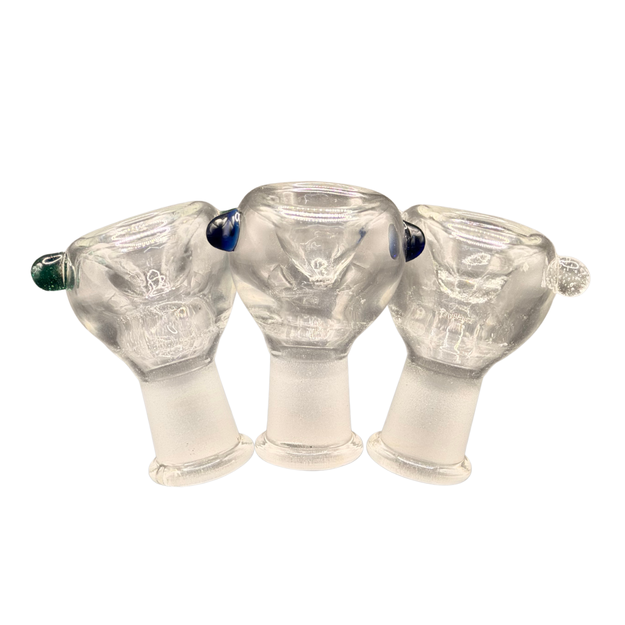 14mm Female Dual-Handle Funnel Glass Bowl – Assorted Colors