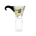 14mm Kandy Male Funnel Bowl W/ Fumed Lines Curved Horn Handle