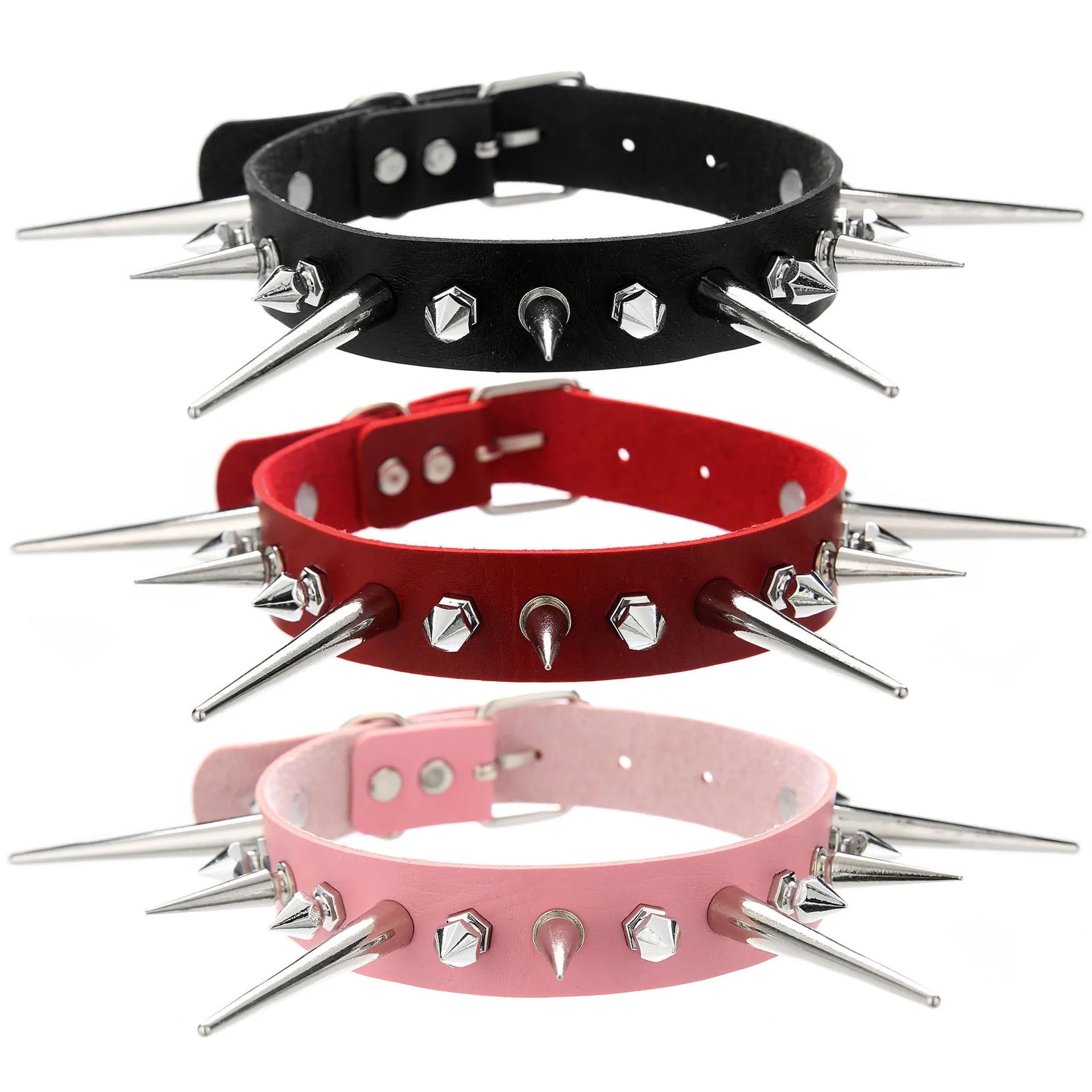 Punk Long Spike Studded Choker Collar