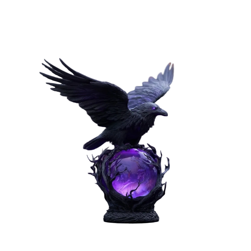 Gothic Raven Purple Crystal Ball LED Night Light