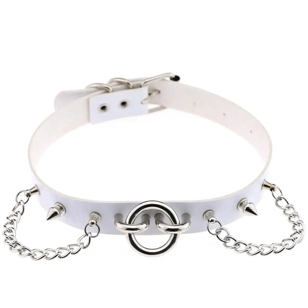 Gothic O-Ring & Chain Choker Collar