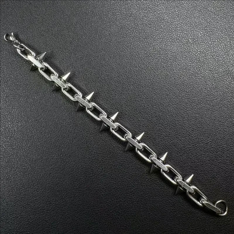 Gothic Punk Barbed Spike Chain Necklace