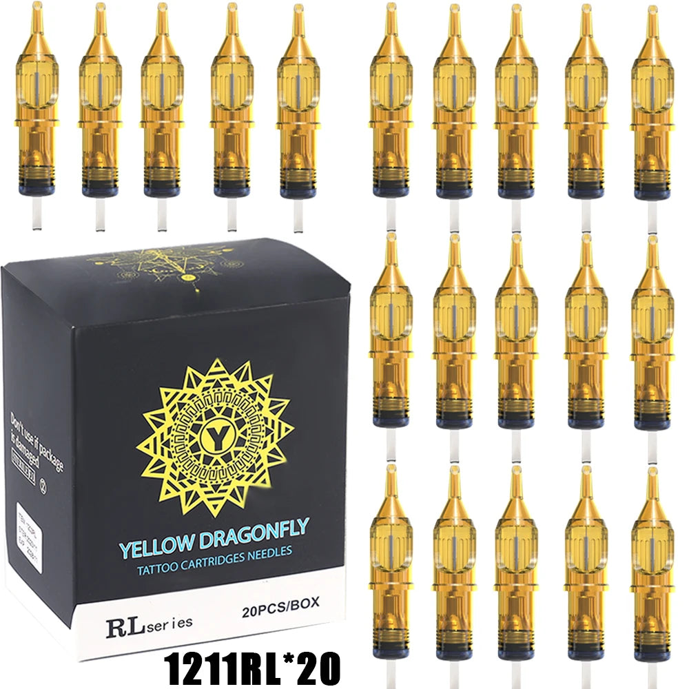 20PCS YILONG Cartridge Tattoo Needles RL Tattoo Needles Permanent Make-Up Tattoo Tool for Cartridge Tattoo Machine Pen