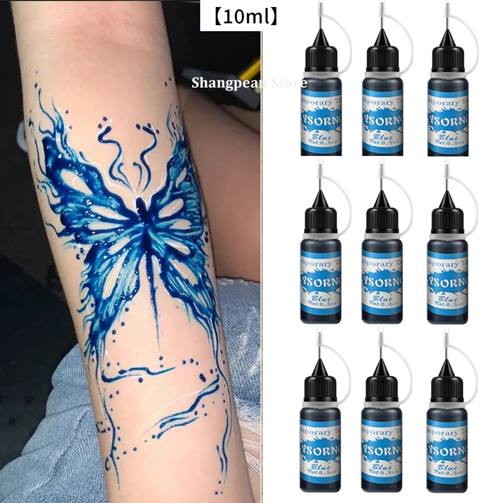9-Pack 10ml Henna Temporary Tattoo Cones