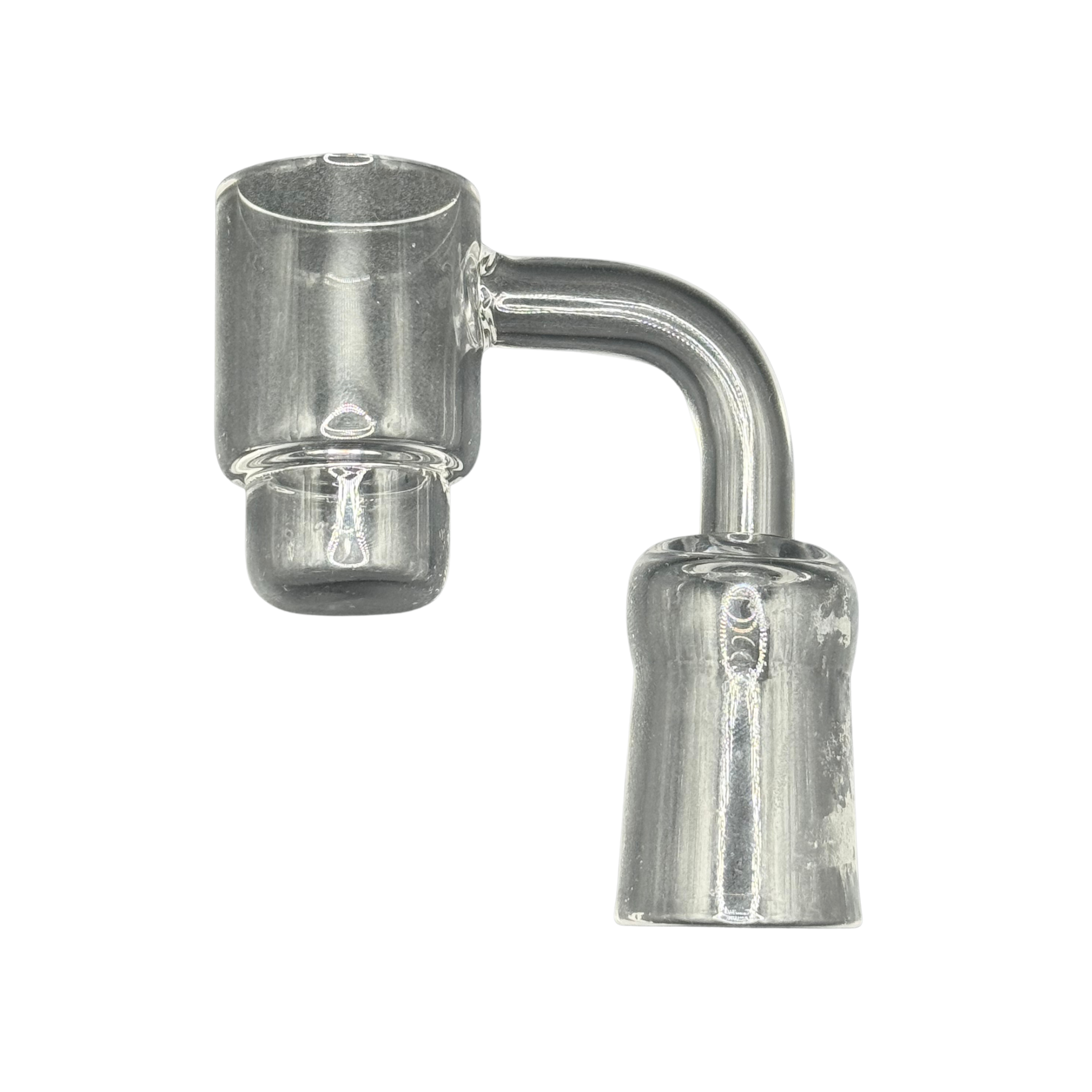 18mm Female 90° Quartz Banger with Bottom Dish – 25mm OD
