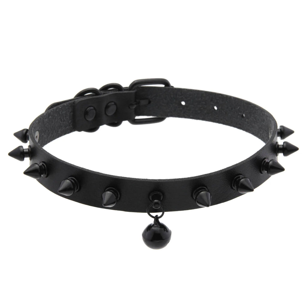 Punk Spiked Bell Choker
