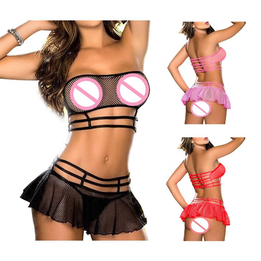1Set Sexy Lingerie Corset Babydoll G-string Push Up Top