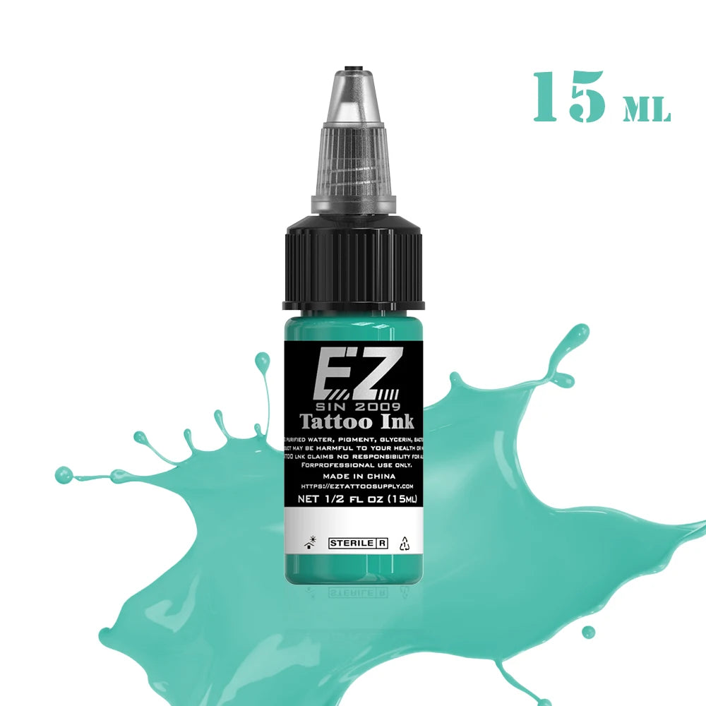 EZ Tattoo INK 25 Colors  1/2 oz 15ml/Bottle Tattoo Inks Pigment Kit for 3D Makeup Beauty Skin Body Art