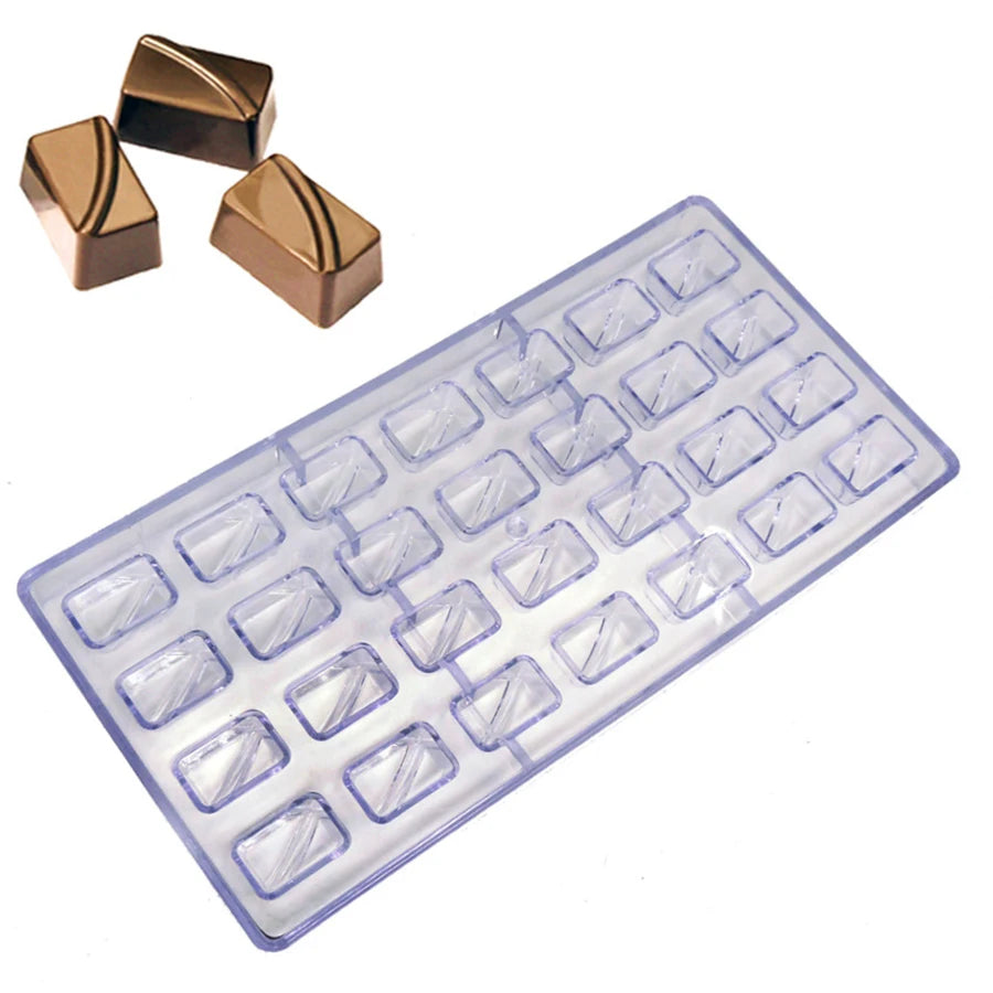 24 Styles Available Plastic Chocolate Mold Creative Rose Heart Diamond Cake Shape Kitchen Household Food Grade Candy Baking Mold