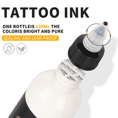120ml Tattoo Ink - White, Black & Red