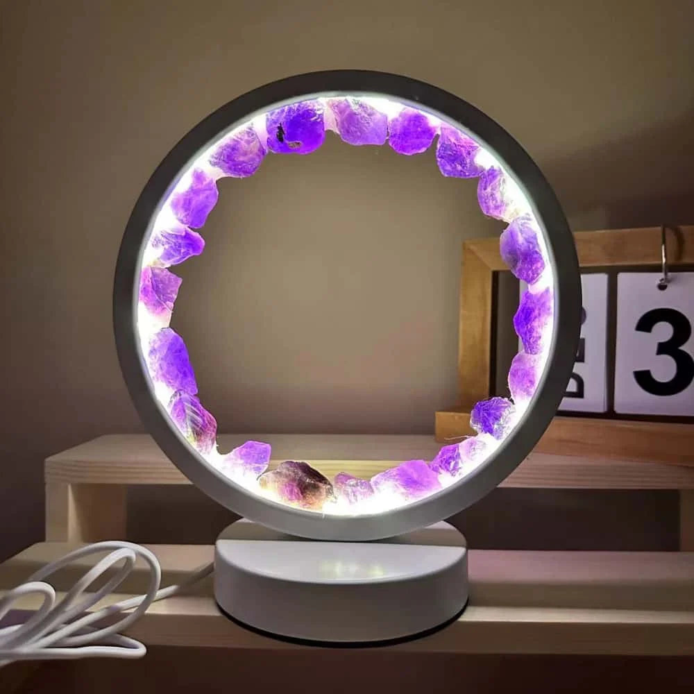 Crystal Column Led Night Light Decoration USB Amethyst Healing Stone Obelisk Light Ornament