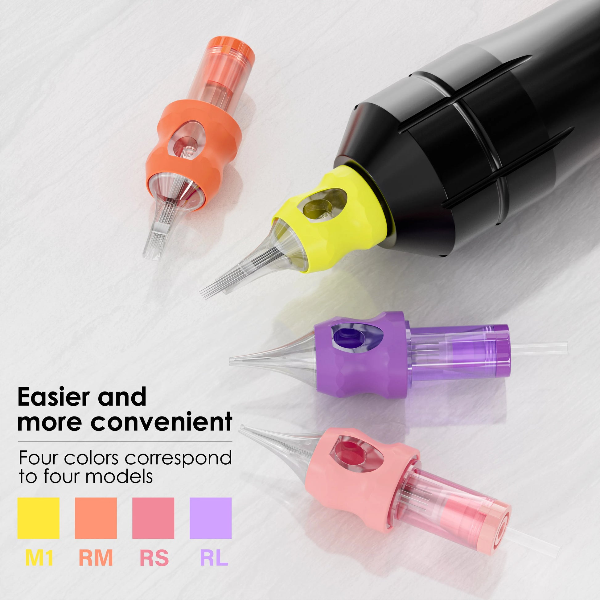 50Pcs Tattoo Cartridge Needles Assorted Mixed Size Round Liner Shader Curved/Round Mag Bugpin Standard RL RS RM M1 Tattoo Supply