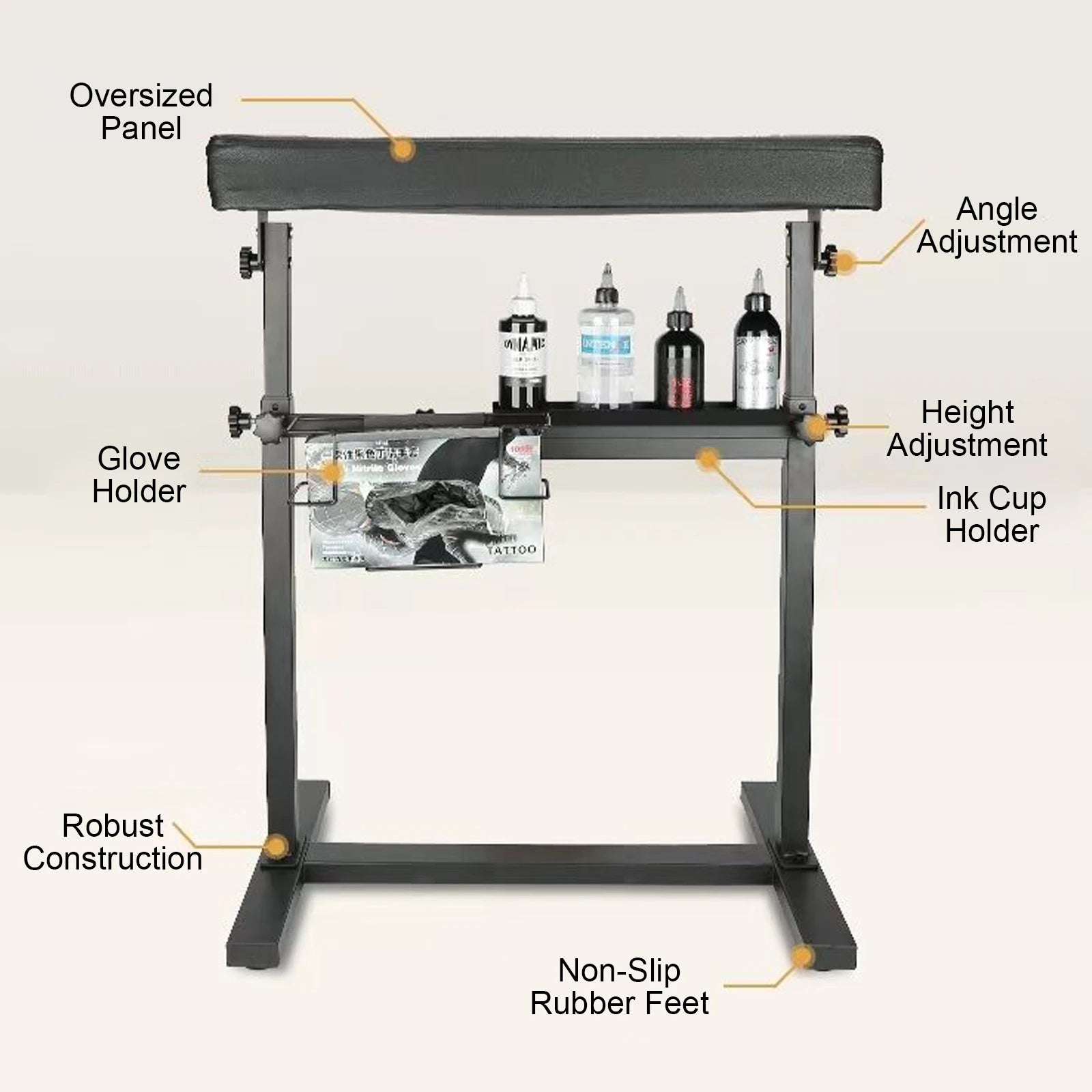 Tattoo Arm Rest Height & Angel Adjustable Tattoo Armrest Stand With Non-Slip Soft Sponge For Professional Tattoo Studio Supplies
