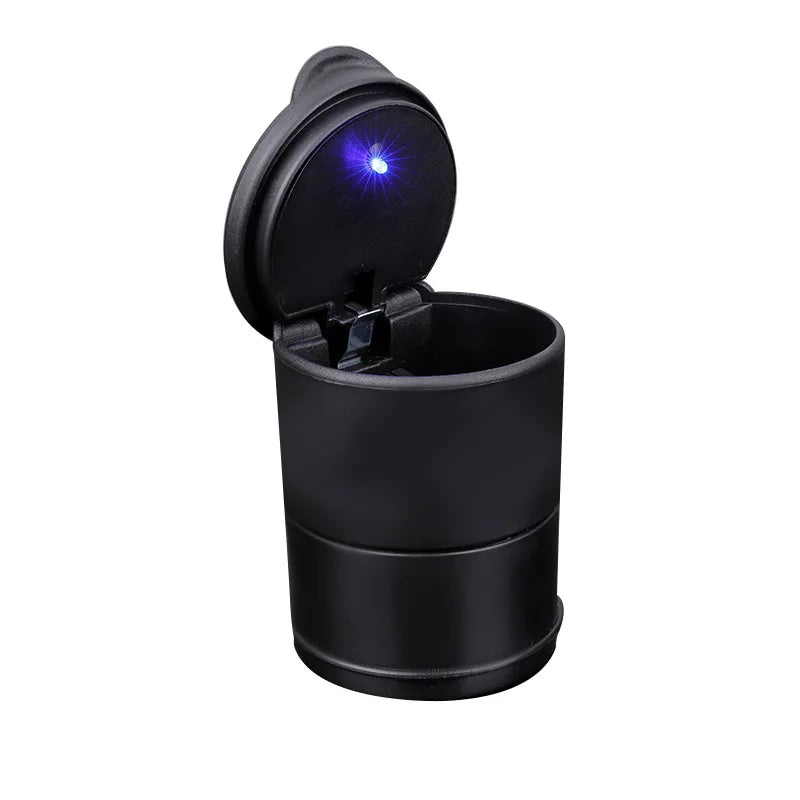 Car Ashtray LED Portable One Touch Open Automatic Indicator Blue Light Flame Retardant Smoke Cigar Ash Tray Car Accessories