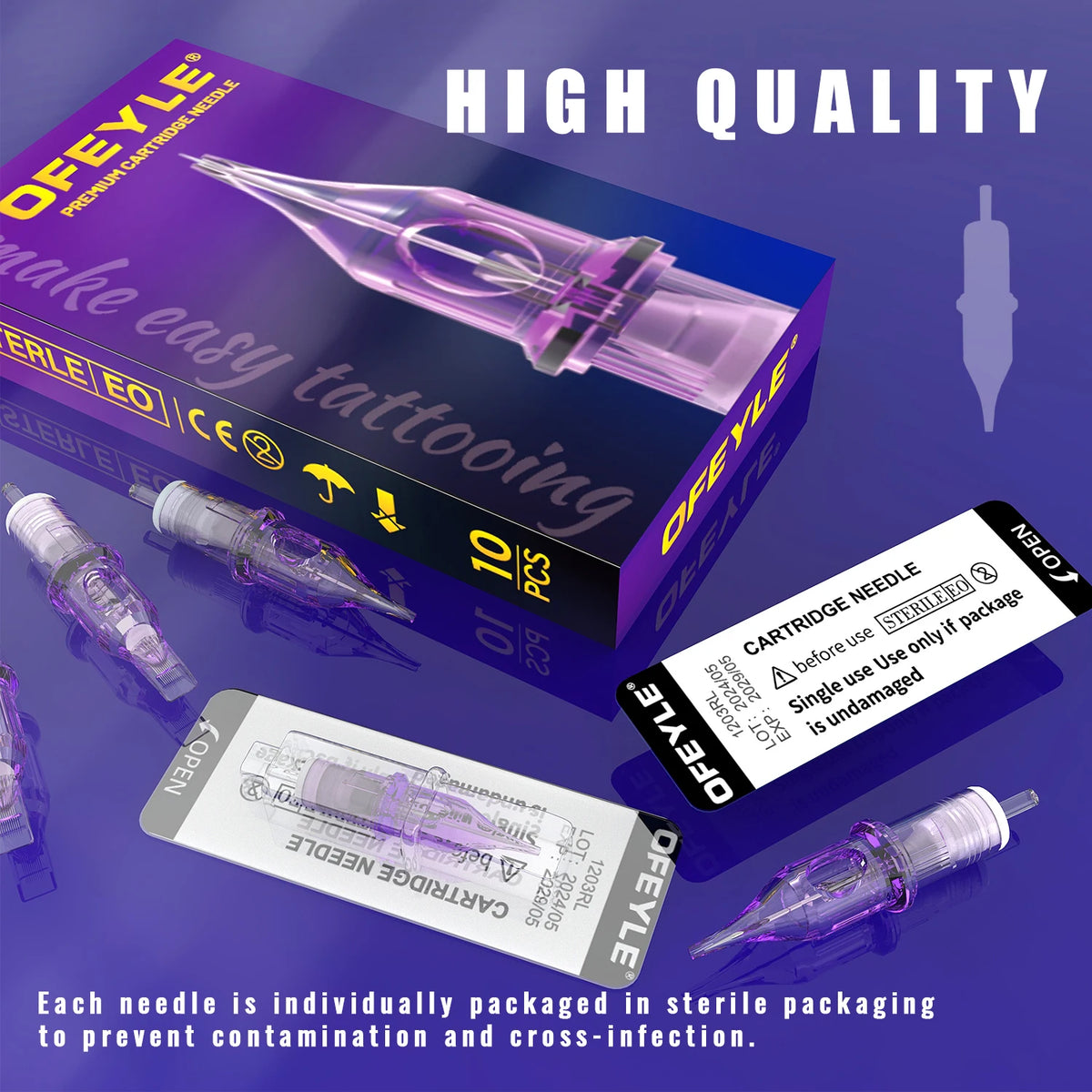 50/20/10PCS Tattoo Cartridge Needles Individual Package Professional