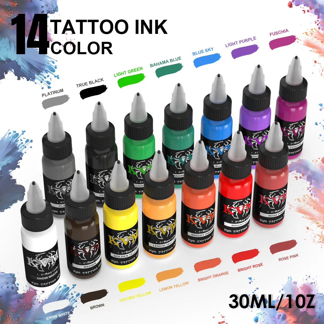 14Colors 1/oz Tattoo Ink Pigment Body Color Drawing Art Tattoo Ink