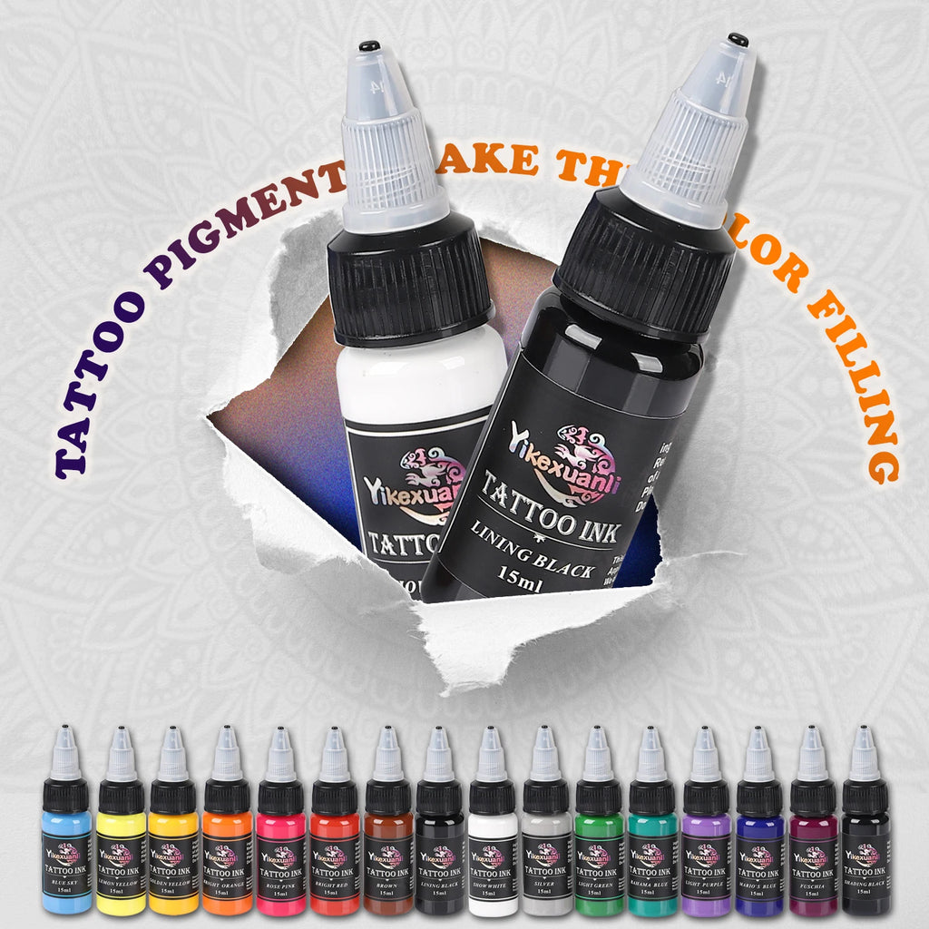 16-Color 15ml Tattoo Ink Set with Box