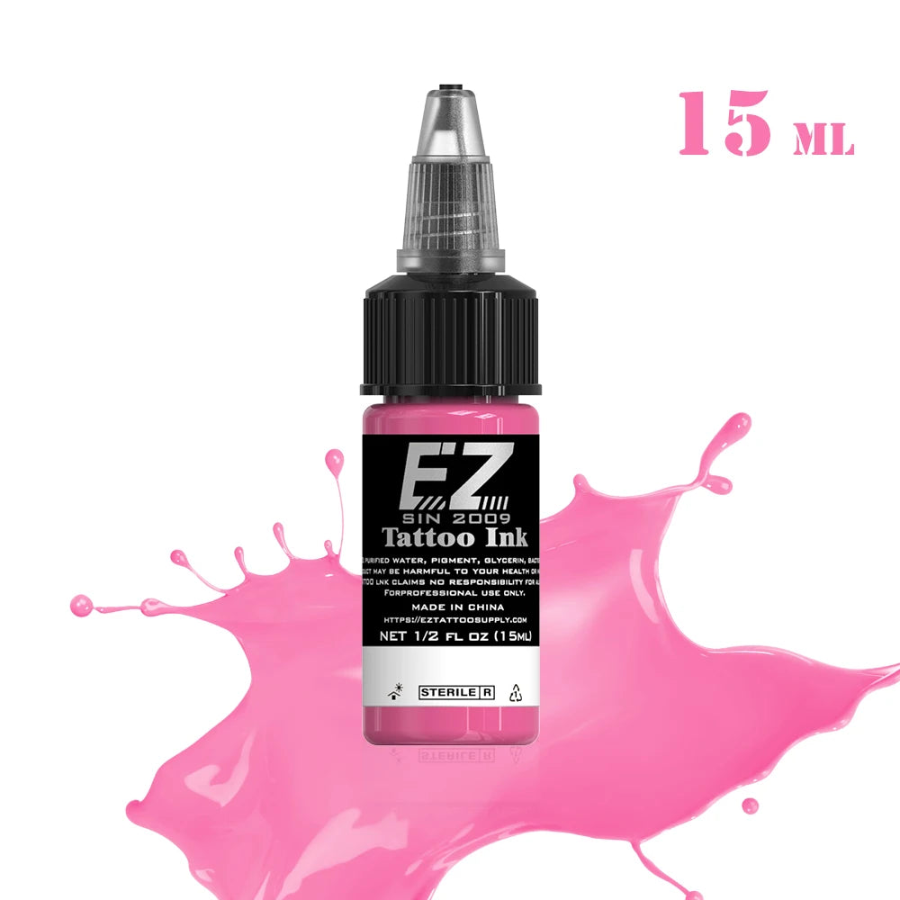 EZ Tattoo INK 25 Colors  1/2 oz 15ml/Bottle Tattoo Inks Pigment Kit for 3D Makeup Beauty Skin Body Art