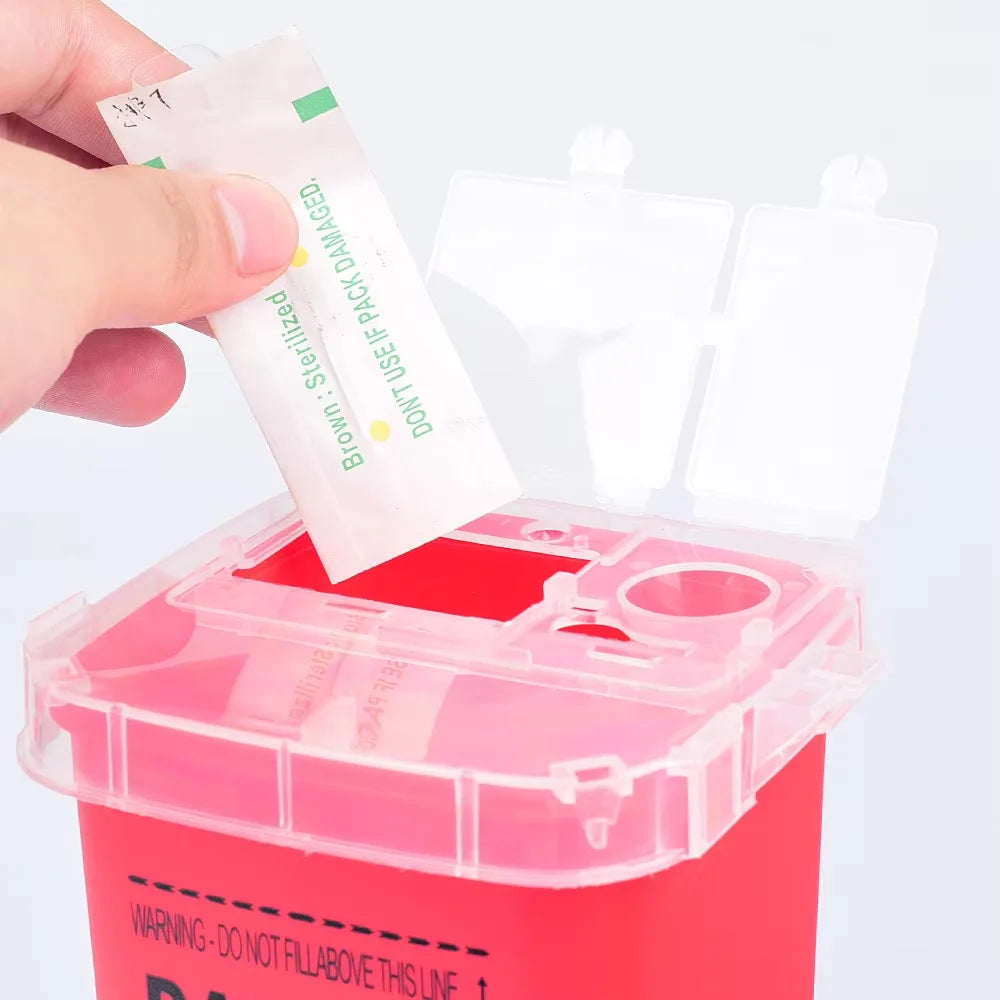 1L Plastic Waste Box Medical Supplies Container Large Capacity Disposable Collect Box Tattoo Needles Blade Recycling Storage Box