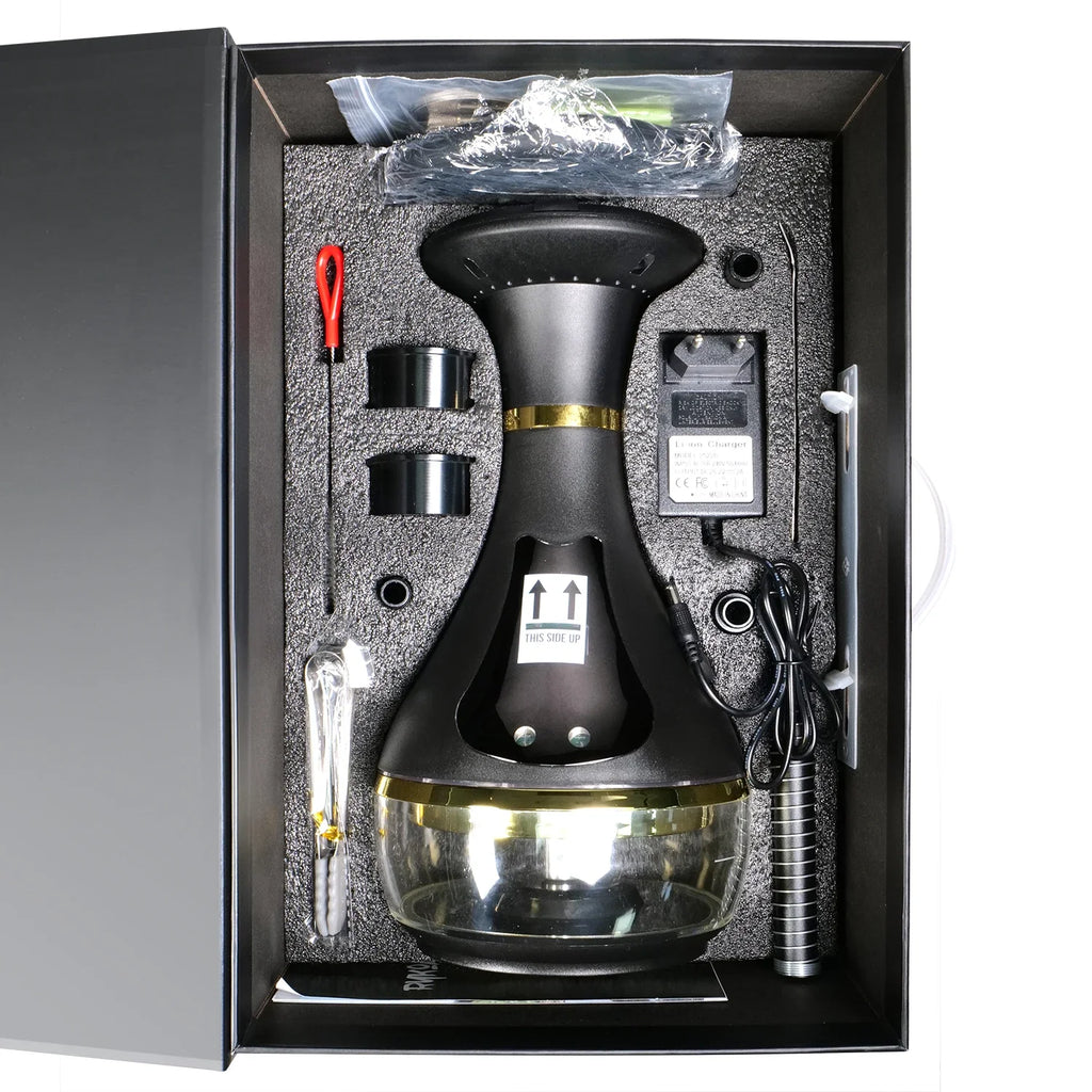 Electrical Shisha Hookah Set 2025 Luxury Electric Portable Stainless Steel Acrylic Hookah High Quality Shisha With LED Display