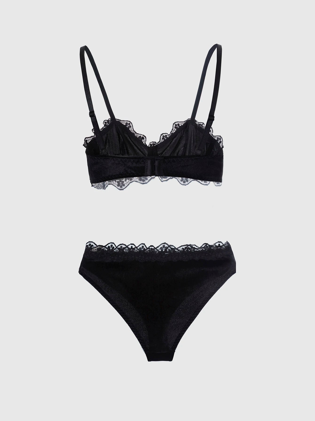 Gothic Cross Charm Black Lace Lingerie Set