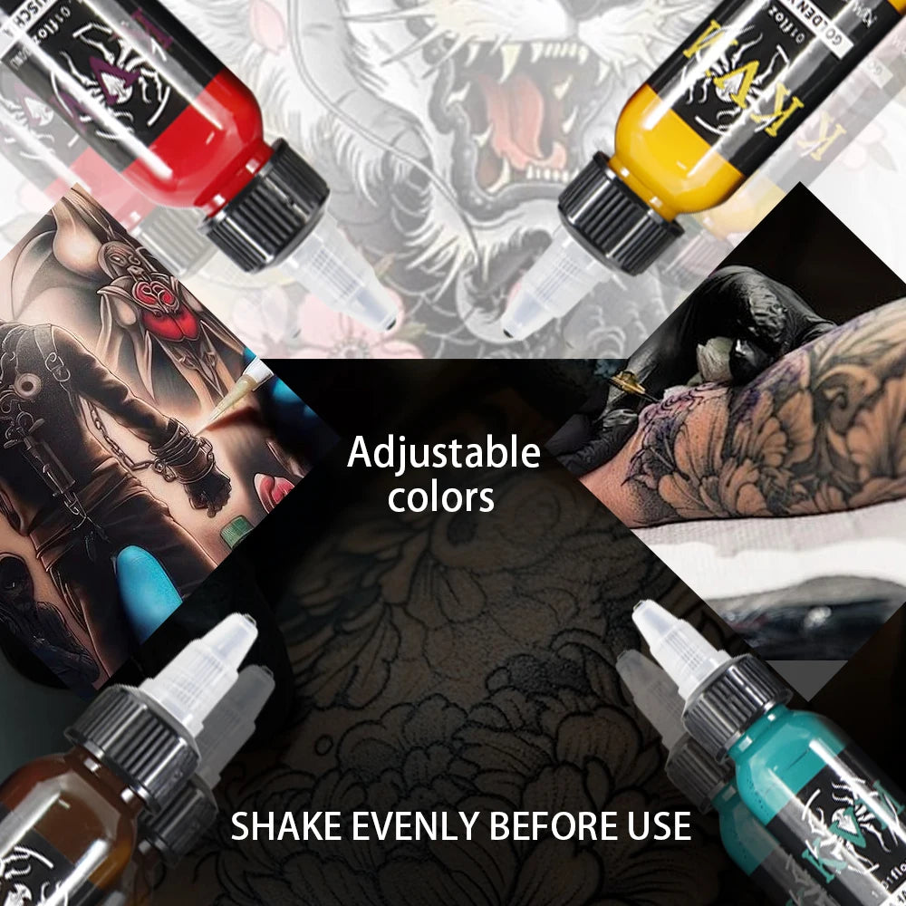 KVM 30ml Multi-Color Tattoo Ink Pigment with Box Art Tattoo Kit Natural